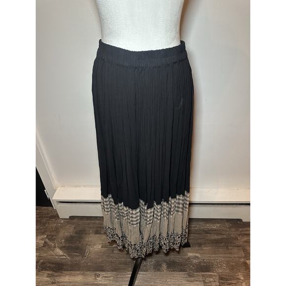 Vintage 90s Y2K Skirt Sz L Boho Checker Patchwork Print Grunge Light Weight - Picture 5 of 6